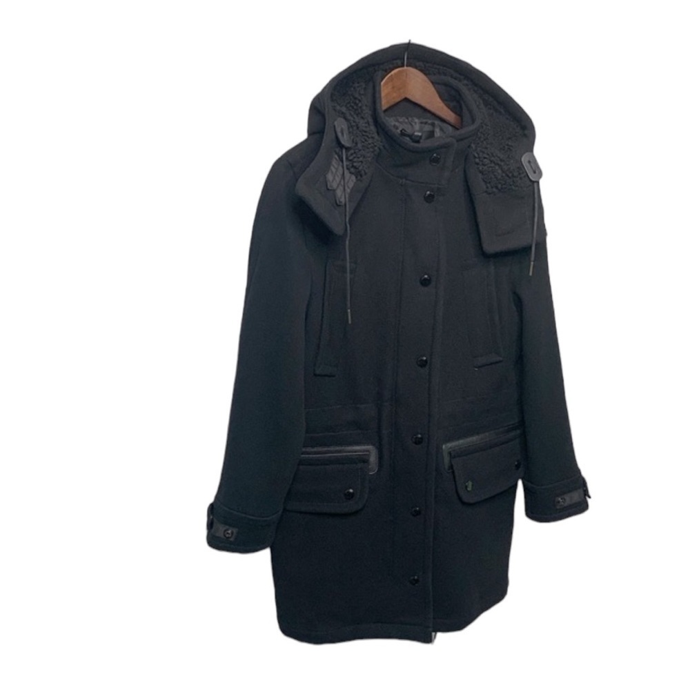 Coach New York Black Leather Trim Parka Coat - Picture 3 of 12